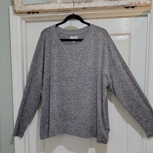 Lucky Brand Mens XXL Charcoal Gray Knit Pullover Crewneck Sweater, Preppy,